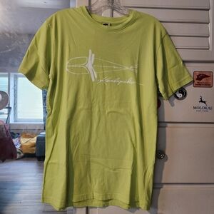 KEALOPIKO MENS TEE - SIZE SMALL - MOI/LOGO PRINT - LIME GREEN COLOR